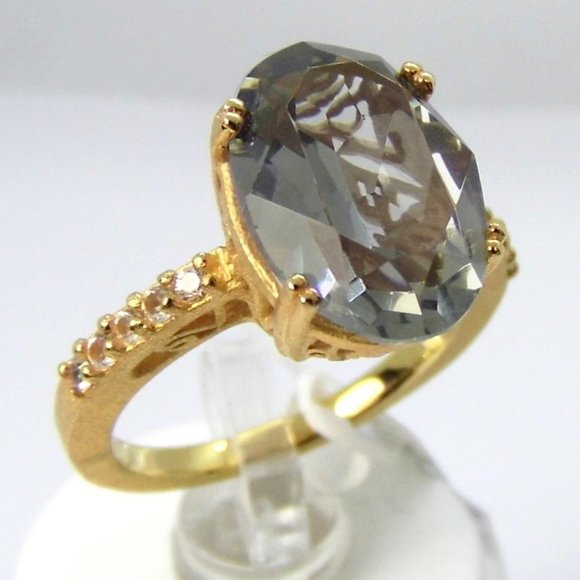 Vera Wang Jewelry - VERA WANG 18K Gold over SILVER Gray Oval Ring
